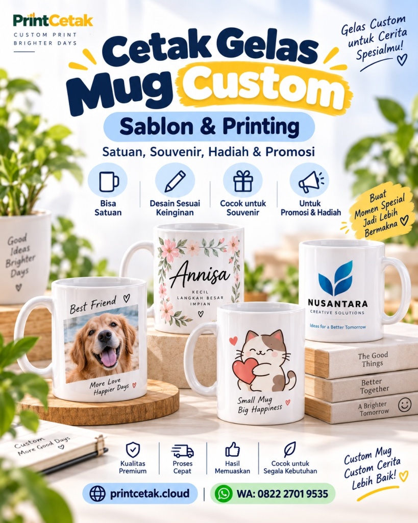 Cetak Gelas Mug Custom Sablon & Printing