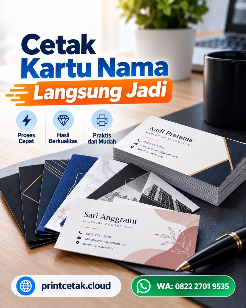 cetak kartu nama langsung jadi