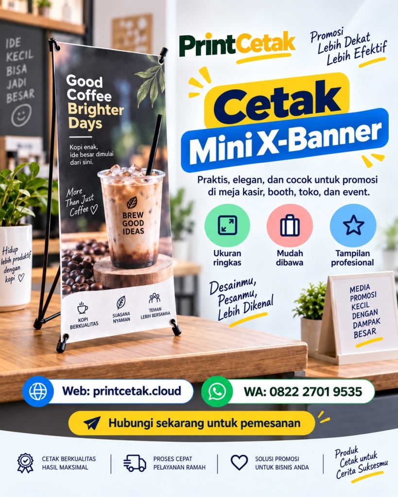 cetak mini x banner